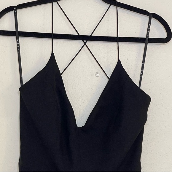 Jarlo Evening Dress Black Spaghetti Strap Event Dress Size 4 - Picture 7 of 14